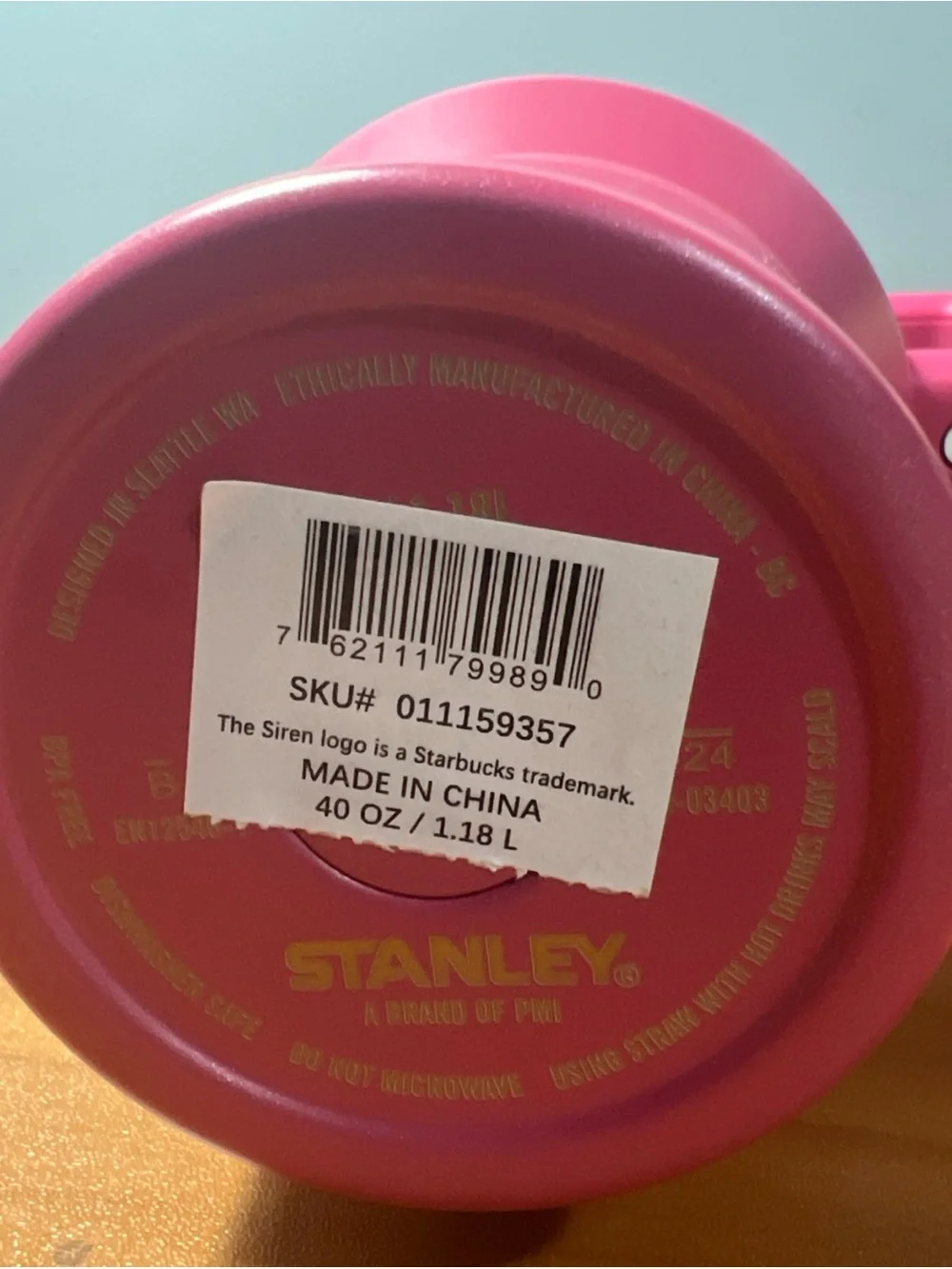NEW Starbucks Exclusive 2024 Berry Pink Glitter Stanley Tumbler (40 oz.) - Picture 3 of 6